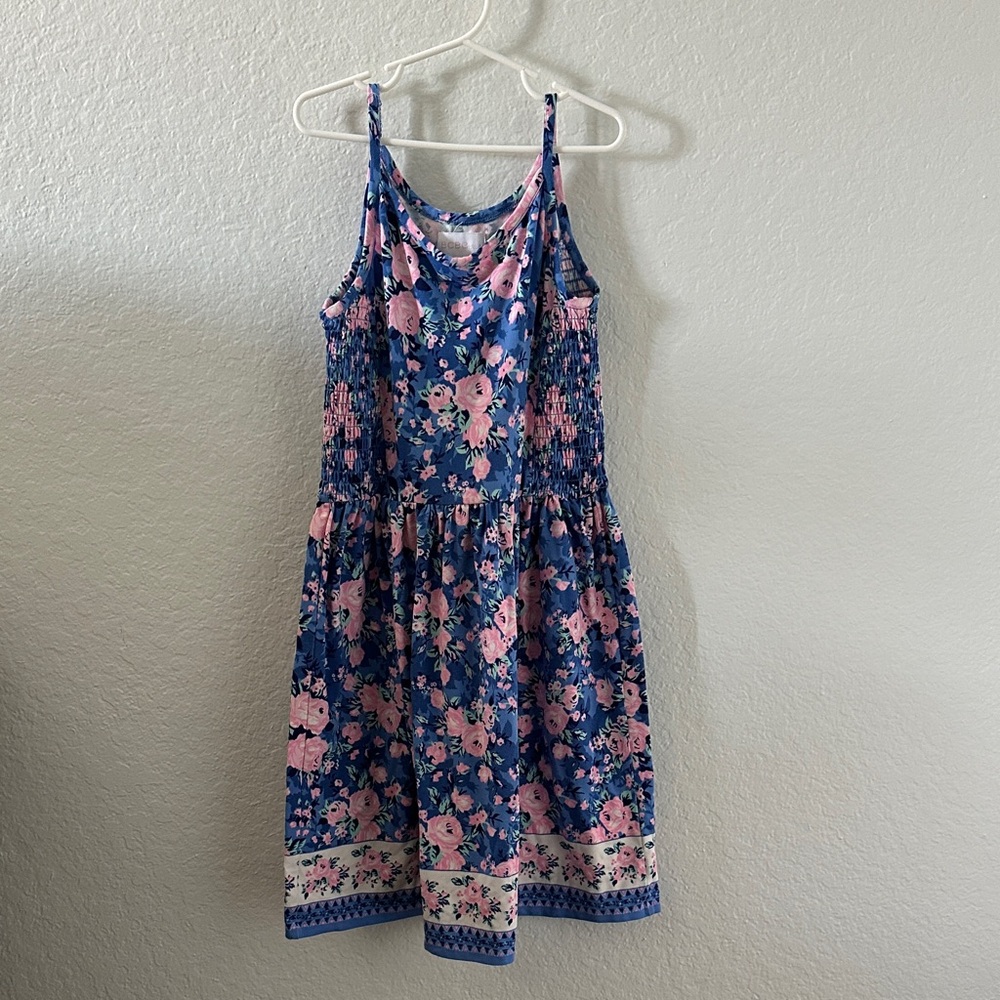 BCBGirls Floral Blue and Pink Dress, Size M (10/12)